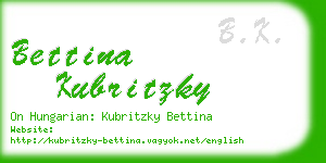 bettina kubritzky business card